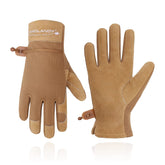 Womens Leather Work Gloves, Cowhide Gardening Gloves Utility Work Gloves, Large